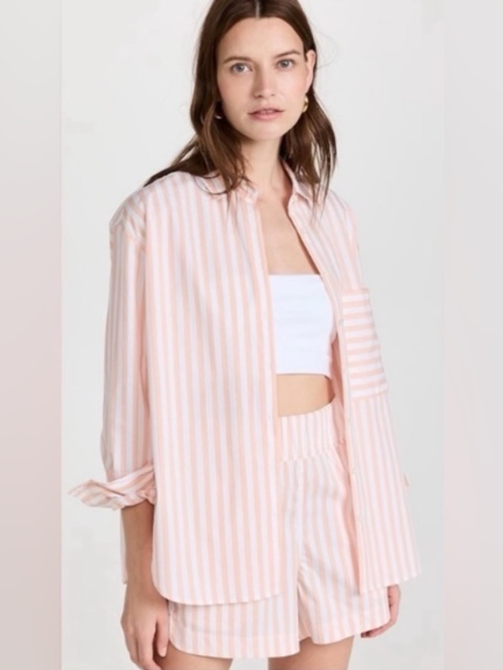 AYR Deep End Shirt pink and white stripe size Medium